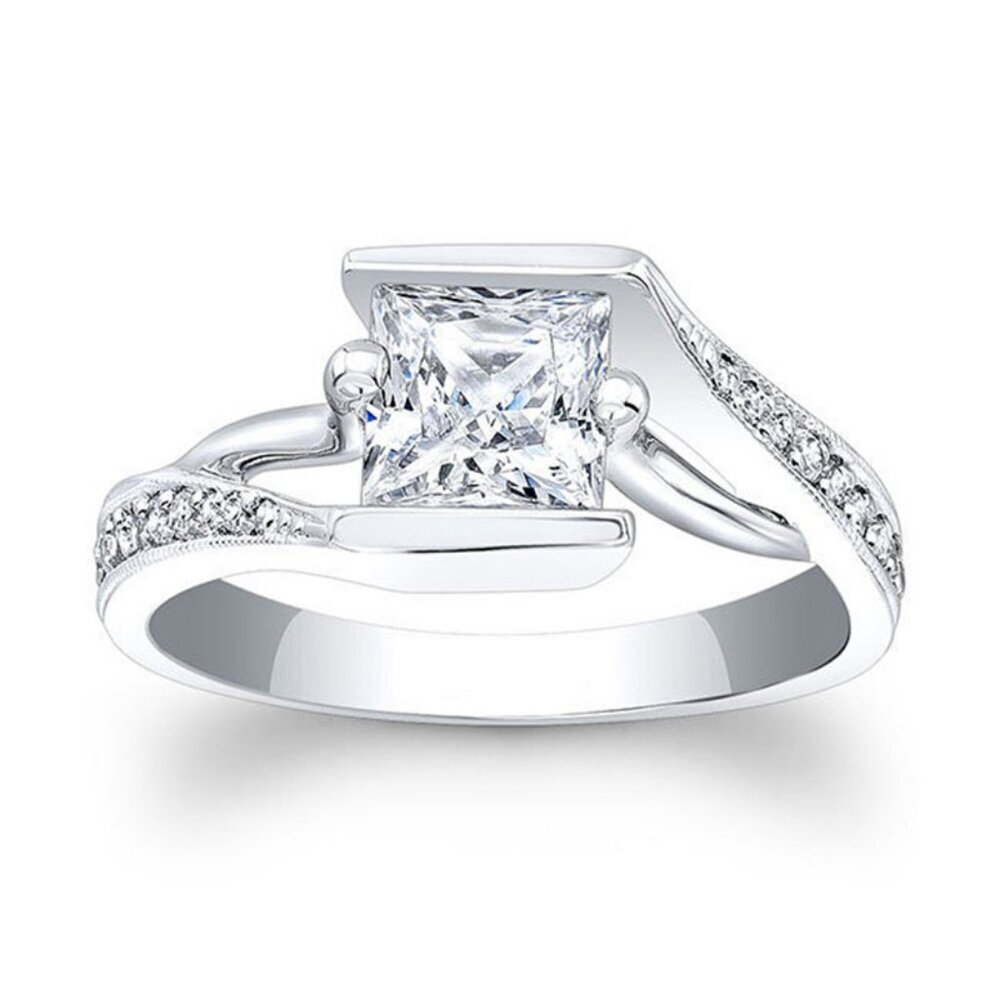 🎁Twisted Dainty Pure Princess Cut Gemstone CZ Rings for Women, EVGG1535